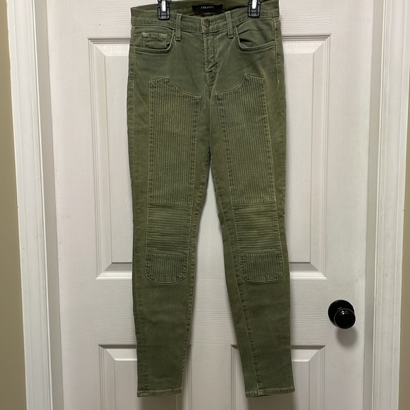 J BRAND | Vin Mantis | Moto | Mid-rise | Skinny | Army Green | Size 27 - Picture 3 of 16